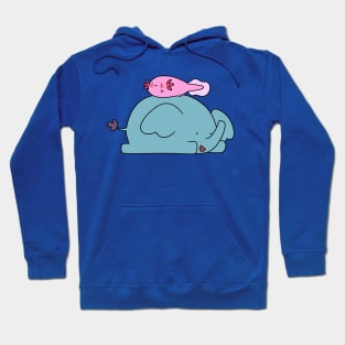 Axolotl and Elephant Hoodie